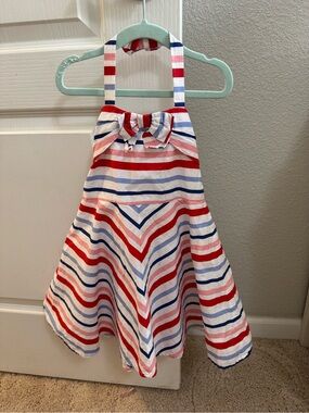 Janie and Jack Striped Halter Dress with Bow